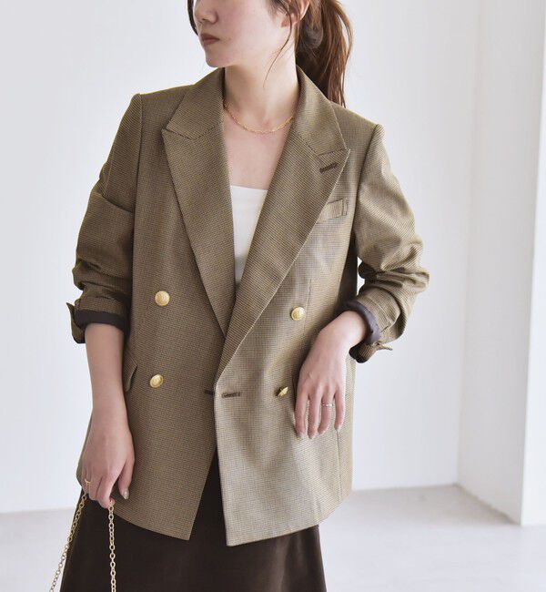 quaranciel「quaranciel:〈洗濯機可能〉ハンサム ダブルブレスト ブレザー ジャケット（セットアップ対応）」|テーラードジャケット|