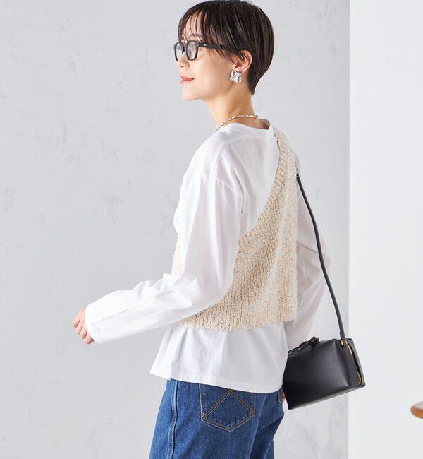 SHIPS for women「〈手洗い可能〉カールヤーン スパンコール ワンショルダー 24SS ◇」|ベスト・ジレ|