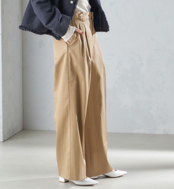 SHIPS for women「〈手洗い可能〉ハイカウント ツイル チノ タック パンツ 24SS ◇」|チノ|