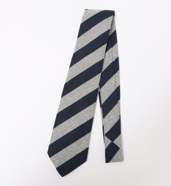 SHIPS「BREUER: コットン リネン バスケット ネクタイ」|ネクタイ・蝶ネクタイ|ネイビー