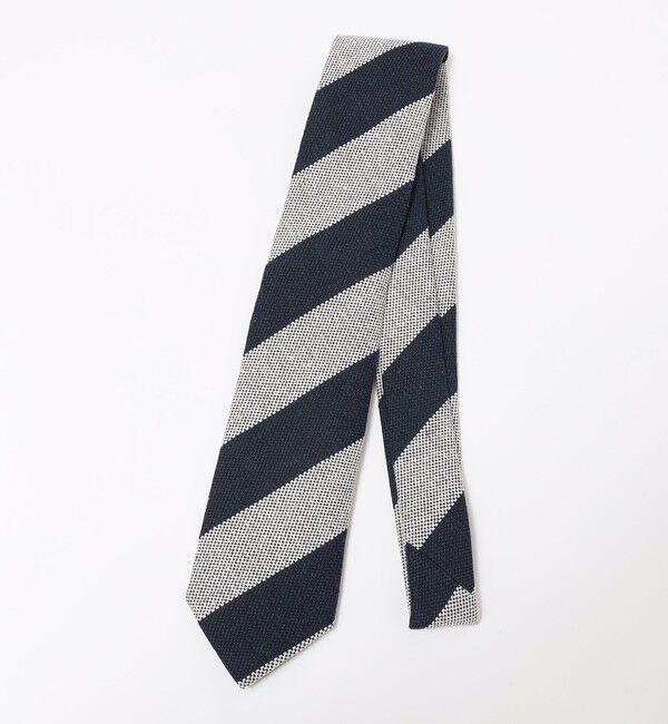 SHIPS「BREUER: コットン リネン バスケット ネクタイ」|ネクタイ・蝶ネクタイ|ダークブルー