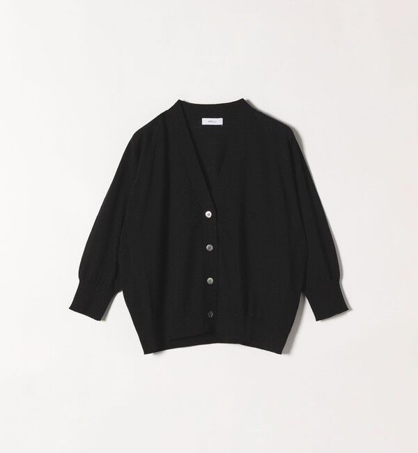 SHIPS any「《一部追加予約》SHIPS any:〈手洗い可能〉リネン ミックス Vネック ショート シアー カーディガン」|カーディガン|