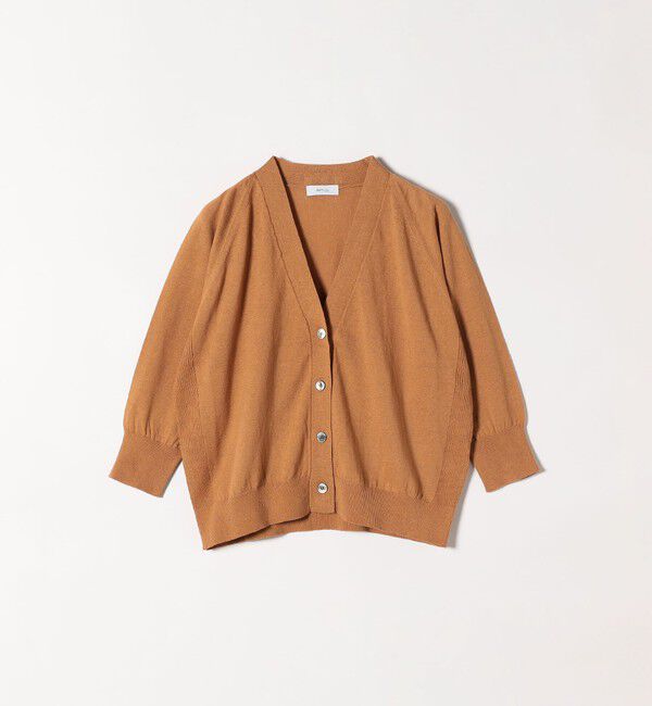 SHIPS any「《一部追加予約》SHIPS any:〈手洗い可能〉リネン ミックス Vネック ショート シアー カーディガン」|カーディガン|
