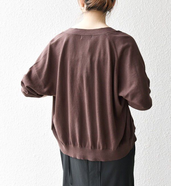 SHIPS any「《一部追加予約》SHIPS any:〈手洗い可能〉リネン ミックス Vネック ショート シアー カーディガン」|カーディガン|