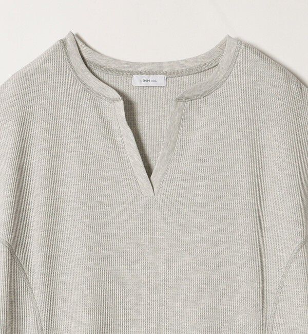 SHIPS any「SHIPS any:〈洗濯機可能〉ワッフル スキッパー Aライン ワンピース」|ワンピース|