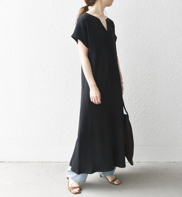 SHIPS any「SHIPS any:〈洗濯機可能〉ワッフル スキッパー Aライン ワンピース」|ワンピース|