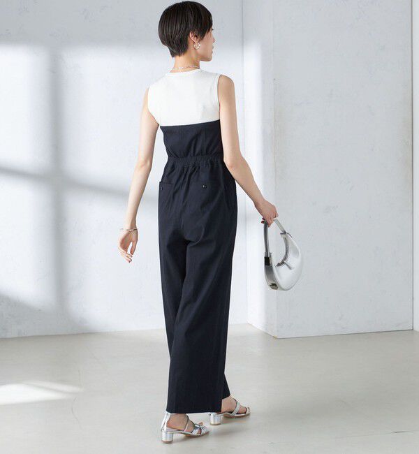 SHIPS for women「〈手洗い可能〉ストレッチ リネン ベアトップ サロペット」|ワンピース|