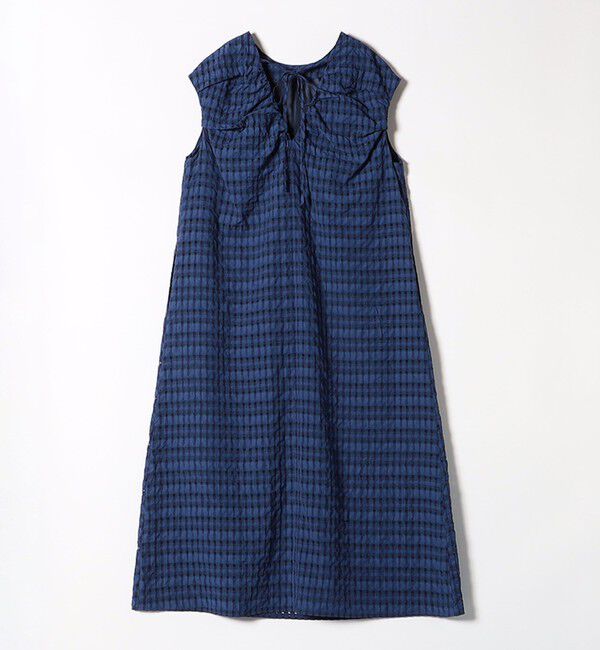 SHIPS any「SHIPS any:〈洗濯機可能〉シアー チェック パフショルダー ワンピース」|ワンピース|
