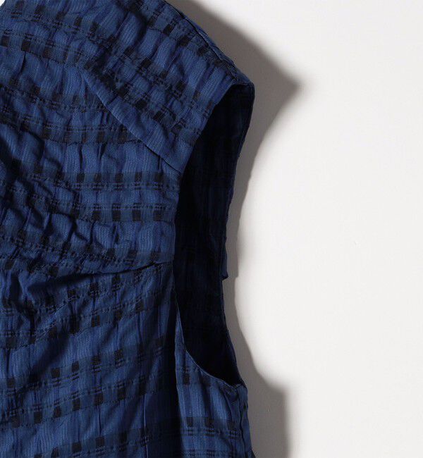 SHIPS any「SHIPS any:〈洗濯機可能〉シアー チェック パフショルダー ワンピース」|ワンピース|