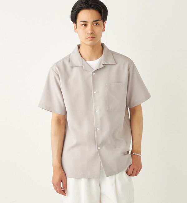 SHIPS Colors 「SHIPS Colors:ポリトロ オープンカラー シャツ(セットアップ対応可能)◇」|シャツ・ブラウス|ベージュ