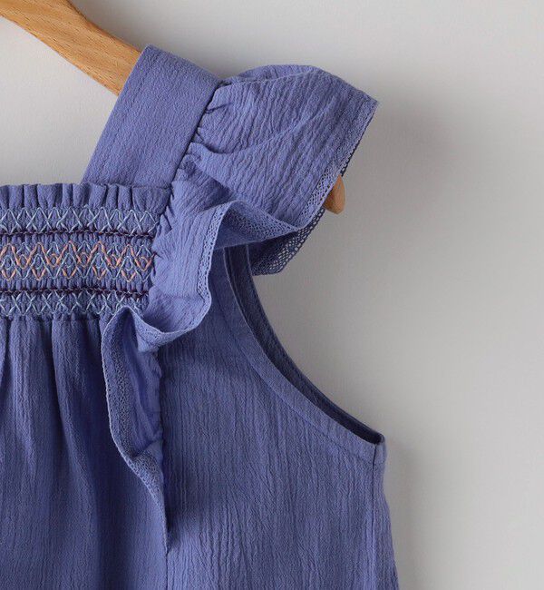 SHIPS KIDS「SHIPS KIDS:140～150cm / スモッキング フリル ブラウス」|シャツ・ブラウス|