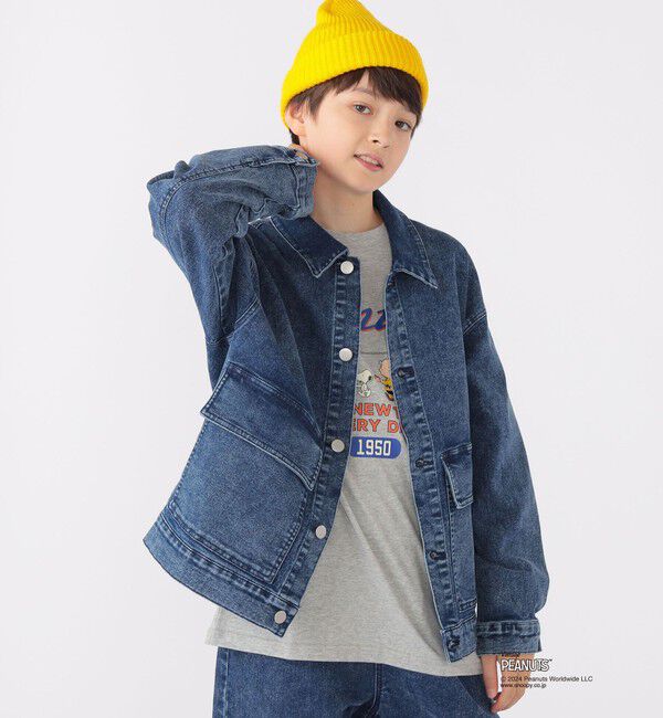 SHIPS KIDS「SHIPS KIDS:140～160cm / ジャージー ライク デニム ジャケット」|その他|