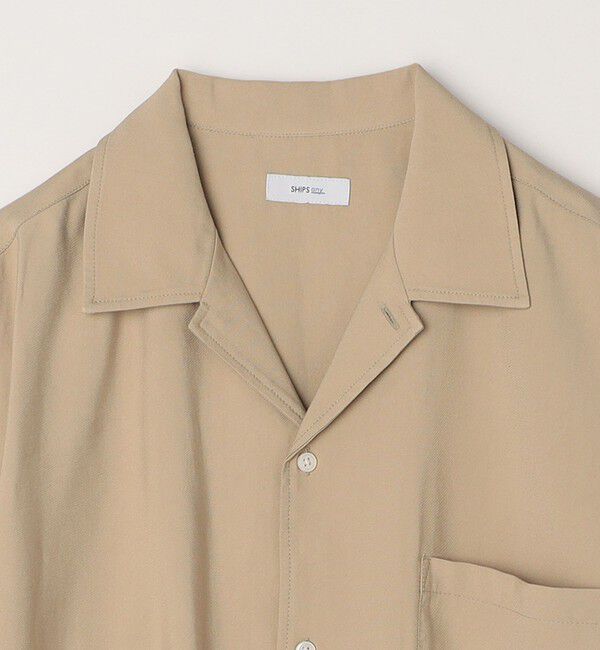 SHIPS any「SHIPS any: 〈洗濯機可能〉ビスコース モザイクツイル ライト オープンカラー シャツ◇」|シャツ・ブラウス|