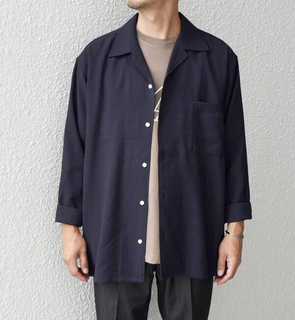 SHIPS any「SHIPS any: 〈洗濯機可能〉ビスコース モザイクツイル ライト オープンカラー シャツ◇」|シャツ・ブラウス|