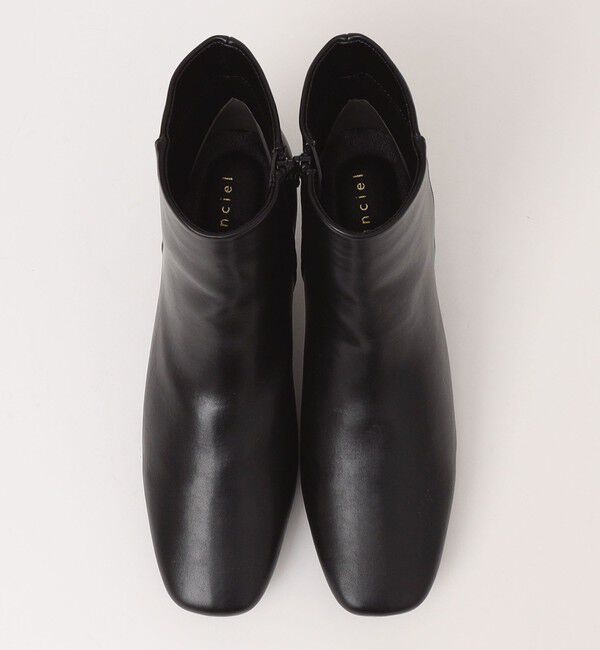 quaranciel「quaranciel: スクエアトゥ ローヒール ショート ブーツ」|ショートブーツ|