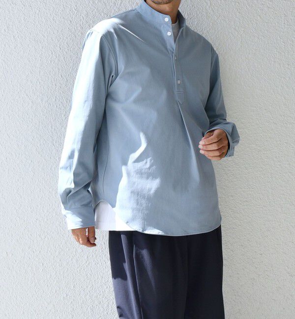 SHIPS any「SHIPS any: SORONA(R) ストレッチ ジャージー バンドスキッパー プルオーバー シャツ◇」|シャツ・ブラウス|ブルー