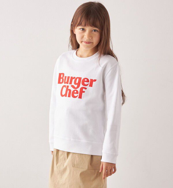 SHIPS any「【SHIPS any別注】Burger Chef: ロゴ プリント スウェット<KIDS>」|スウェット・ジャージ|ホワイト