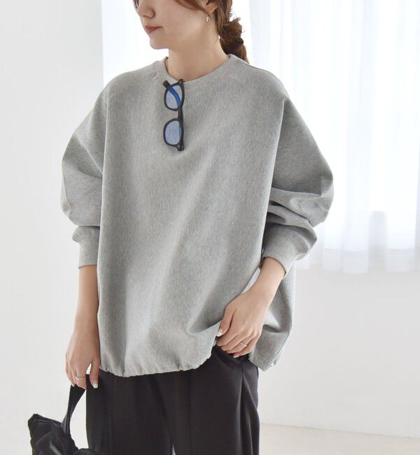 quaranciel「《一部追加予約》quaranciel:〈洗濯機可能〉ポンチ ドロスト ルーズ プルオーバー」|スウェット・ジャージ|ライトグレー