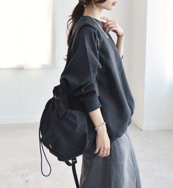 quaranciel「《一部追加予約》quaranciel:〈洗濯機可能〉ポンチ ドロスト ルーズ プルオーバー」|スウェット・ジャージ|