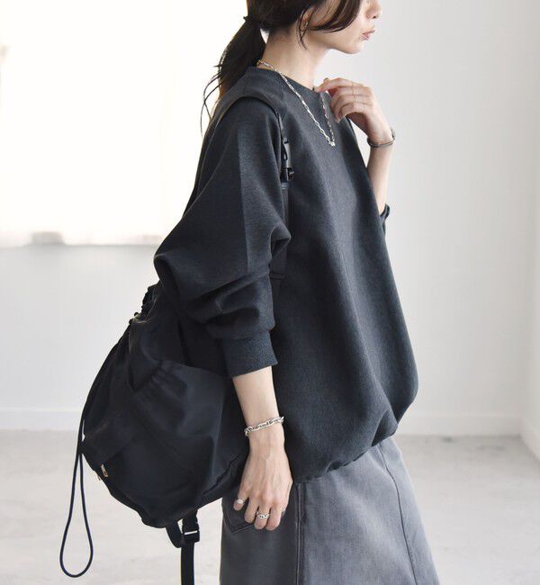 quaranciel「《一部追加予約》quaranciel:〈洗濯機可能〉ポンチ ドロスト ルーズ プルオーバー」|スウェット・ジャージ|