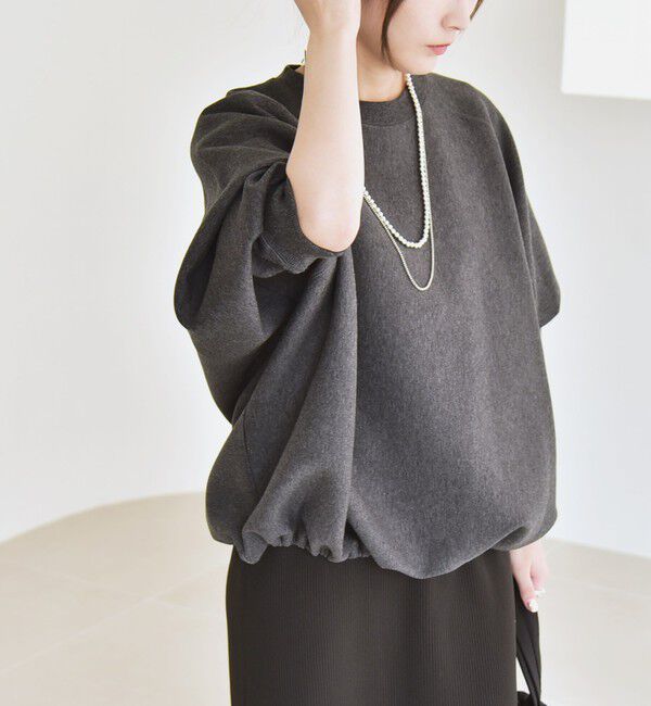 quaranciel「《一部追加予約》quaranciel:〈洗濯機可能〉ポンチ ドロスト ルーズ プルオーバー」|スウェット・ジャージ|