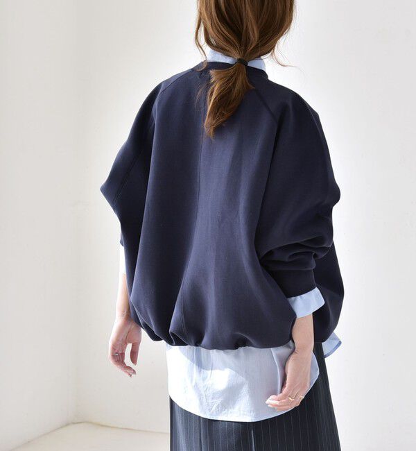 quaranciel「《一部追加予約》quaranciel:〈洗濯機可能〉ポンチ ドロスト ルーズ プルオーバー」|スウェット・ジャージ|ネイビー