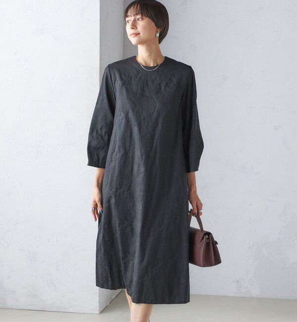 SHIPS for women「〈手洗い可能〉フラワー ジャカード フレア ワンピース」|ワンピース|