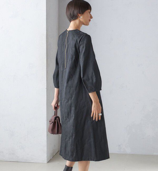 SHIPS for women「〈手洗い可能〉フラワー ジャカード フレア ワンピース」|ワンピース|