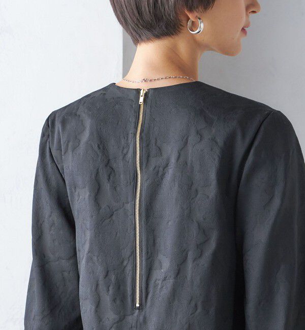 SHIPS for women「〈手洗い可能〉フラワー ジャカード フレア ワンピース」|ワンピース|