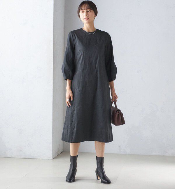 SHIPS for women「〈手洗い可能〉フラワー ジャカード フレア ワンピース」|ワンピース|