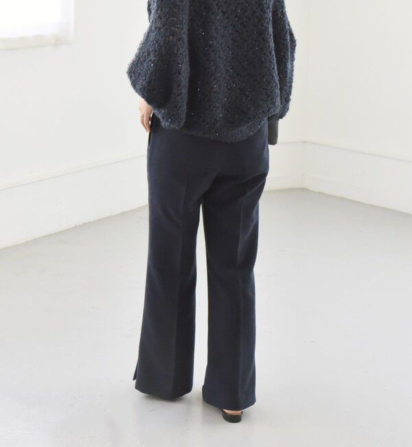 quaranciel「quaranciel:〈洗濯機可能〉ポリエステル サージ セミ フレア パンツ」|その他|