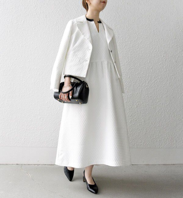 SHIPS any「SHIPS any:〈手洗い可能〉フラワー ジャカード ノースリーブ ワンピース」|ワンピース|