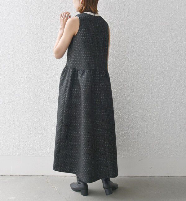 SHIPS any「SHIPS any:〈手洗い可能〉フラワー ジャカード ノースリーブ ワンピース」|ワンピース|