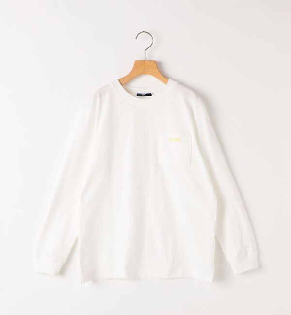SHIPS KIDS「SHIPS KIDS:140～160cm / SHIPS ロゴ 長袖 TEE」|Tシャツ・カットソー|ライトホワイト
