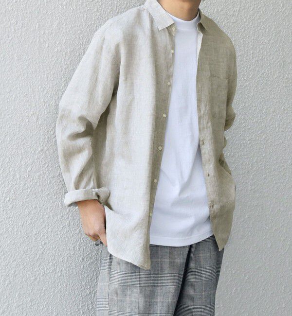 SHIPS any「SHIPS any:〈洗濯機可能〉ピュアリネン レギュラーカラー シャツ◇」|シャツ・ブラウス|