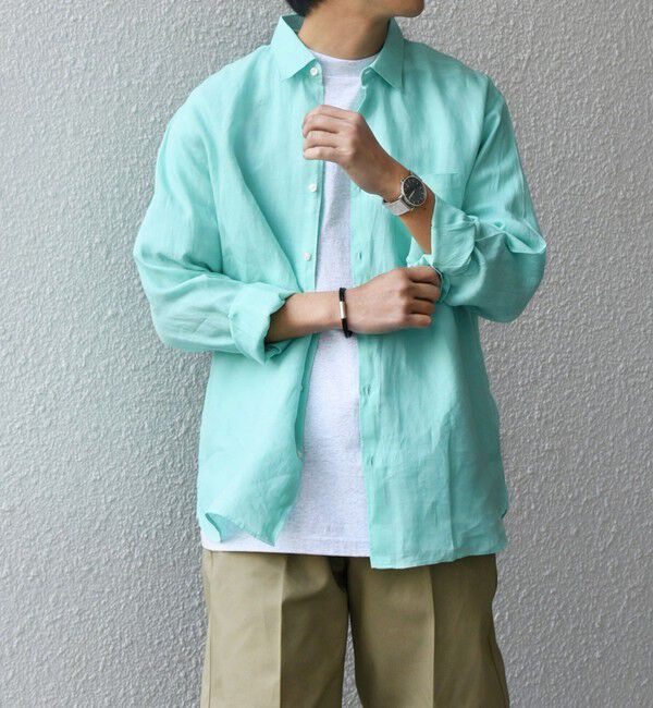 SHIPS any「SHIPS any:〈洗濯機可能〉ピュアリネン レギュラーカラー シャツ◇」|シャツ・ブラウス|