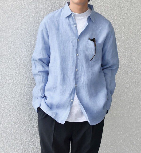 SHIPS any「SHIPS any:〈洗濯機可能〉ピュアリネン レギュラーカラー シャツ◇」|シャツ・ブラウス|