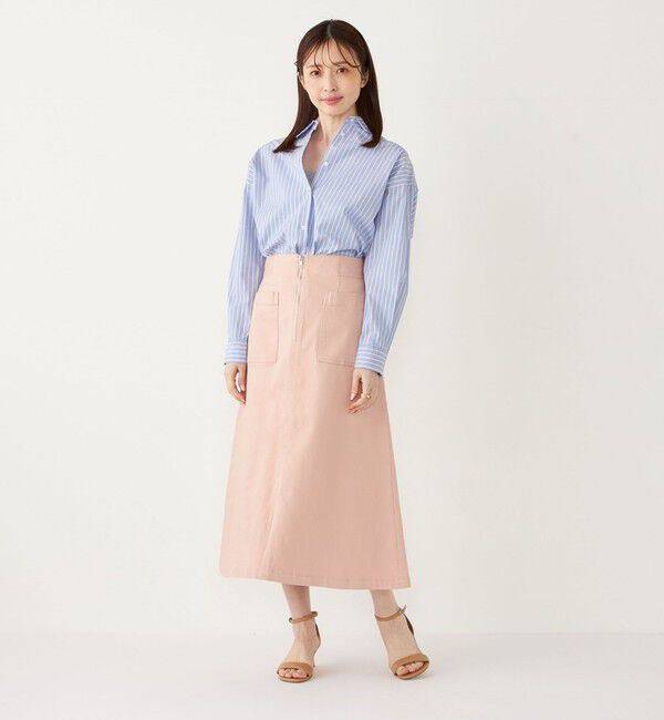 SHIPS Colors 「SHIPS Colors:〈洗濯機可能〉カラーデニム スカート」|フレア|