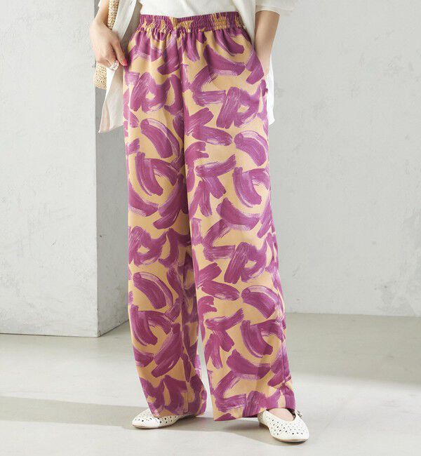 SHIPS for women「〈手洗い可能〉サテン プリント ドロスト パンツ」|その他|