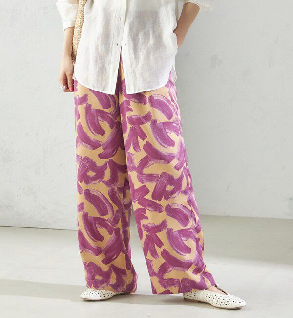 SHIPS for women「〈手洗い可能〉サテン プリント ドロスト パンツ」|その他|