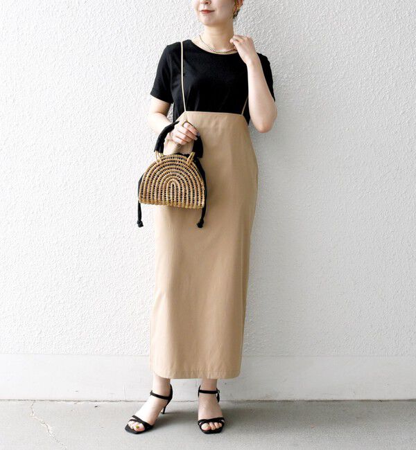 SHIPS any「SHIPS any:〈洗濯機可能〉Iライン キャミ ワンピース &times; ベーシック TEE セット」|ジャンパースカート|