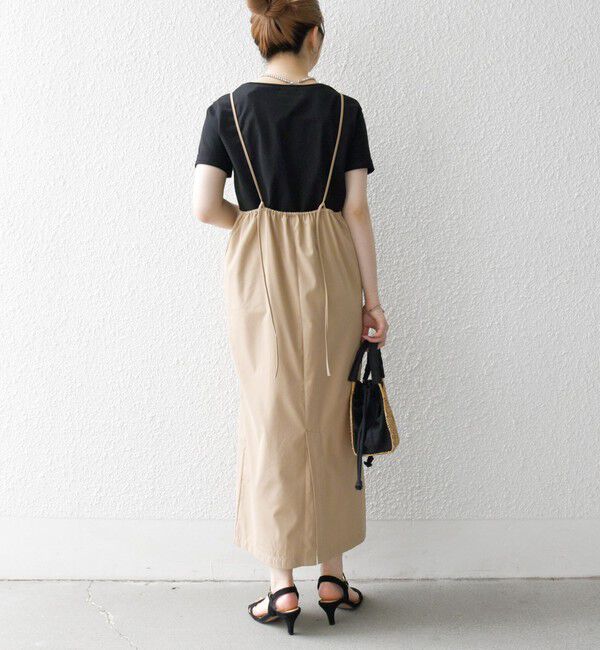 SHIPS any「SHIPS any:〈洗濯機可能〉Iライン キャミ ワンピース &times; ベーシック TEE セット」|ジャンパースカート|