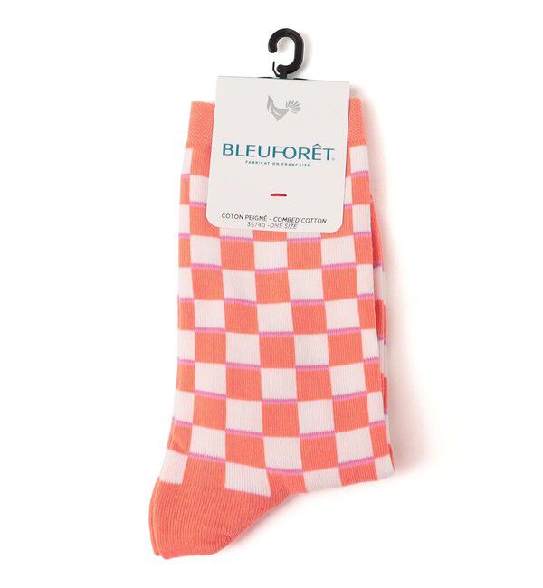 SHIPS for women「BLEUFORET:チェック パターン ソックス」|ソックス|オレンジ
