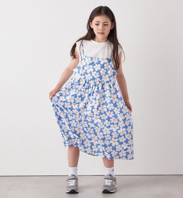 SHIPS any「SHIPS any:〈洗濯機可能〉ノースリーブ フラワー  プリント キャミ ワンピース<KIDS>」|ワンピース|