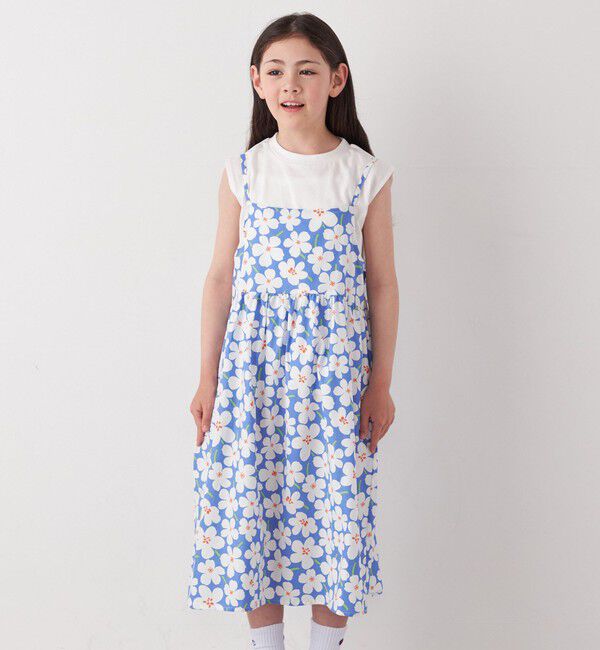 SHIPS any「SHIPS any:〈洗濯機可能〉ノースリーブ フラワー  プリント キャミ ワンピース<KIDS>」|ワンピース|