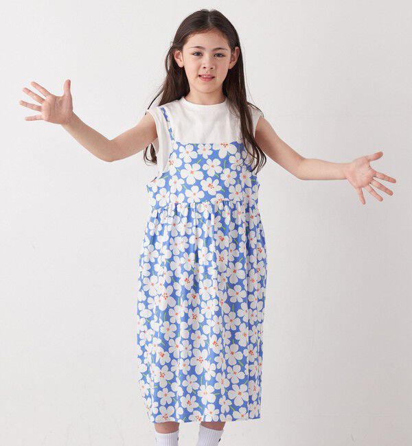 SHIPS any「SHIPS any:〈洗濯機可能〉ノースリーブ フラワー  プリント キャミ ワンピース<KIDS>」|ワンピース|