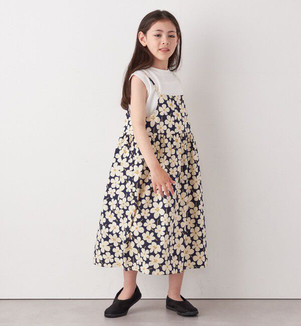 SHIPS any「SHIPS any:〈洗濯機可能〉ノースリーブ フラワー  プリント キャミ ワンピース<KIDS>」|ワンピース|