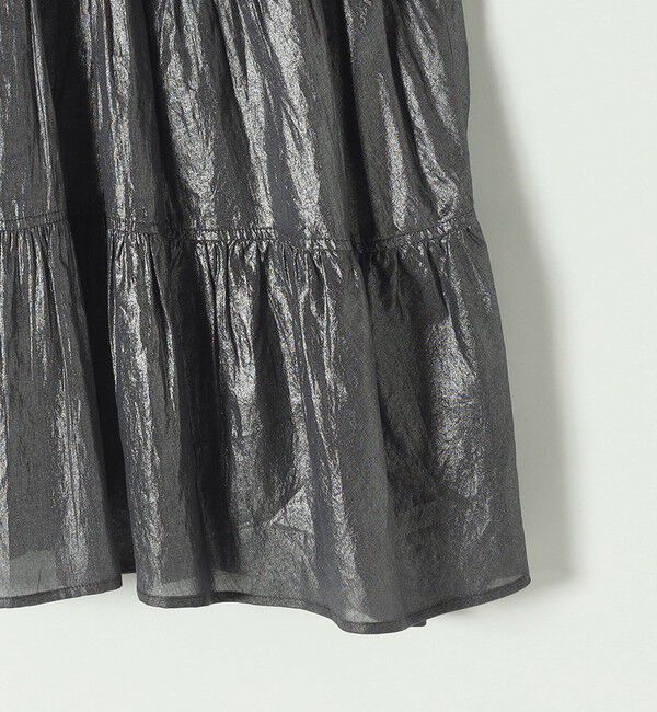 SHIPS any「SHIPS any:〈手洗い可能〉箔 ティアード レースアップ フレンチスリーブ ブラウス」|シャツ・ブラウス|