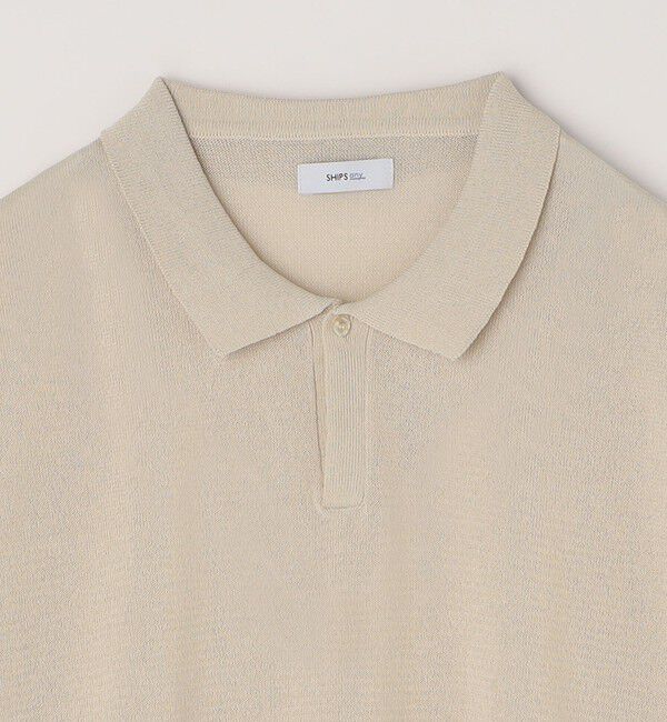 SHIPS any「SHIPS any:〈手洗い可能〉リネンミックス ハイゲージ ニット スキッパー ポロシャツ◇」|ポロシャツ|