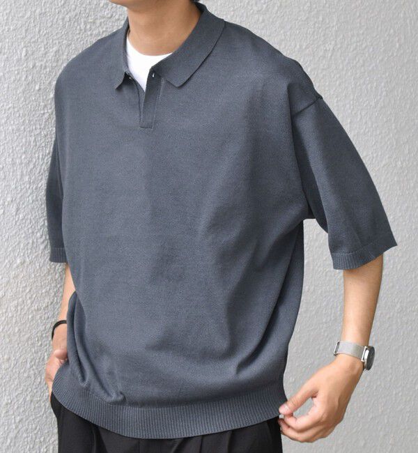 SHIPS any「SHIPS any:〈手洗い可能〉リネンミックス ハイゲージ ニット スキッパー ポロシャツ◇」|ポロシャツ|